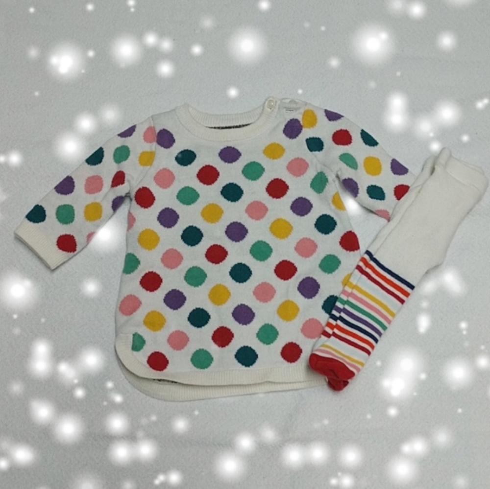 Baby Gap🔵polka dot🔴sweater dress